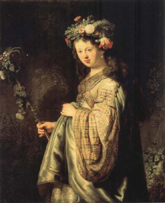 REMBRANDT Harmenszoon van Rijn Saskia sa Flora china oil painting image